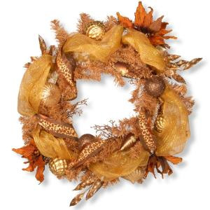 30 in. Harvest Ribbon Artificial Wreath