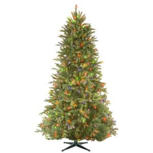 5 ft. PowerConnect Tiffany Fir Artificial Christmas Slim Tree with Multicolor Lights