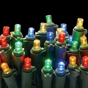 50-Light LED Multi-Color Concave Bulb Light String Set