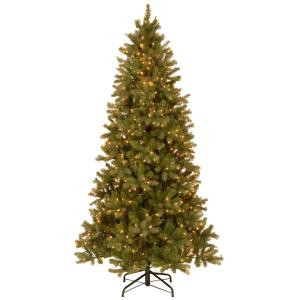 7-1/2 ft. Feel Real Downswept Douglas Slim Fir Hinged Artificial Christmas Tree with 600 Clear Lights