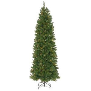 7-1/2 ft. Pennington Fir Hinged Pencil Artificial Christmas Tree with 350 Clear Lights