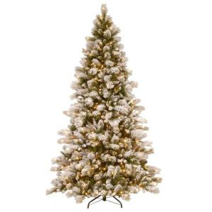7-1/2 ft. Snowy Westwood Pine Hinged Artificial Christmas Tree with 650 Clear Lights