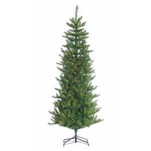 7.5 ft. Pre-Lit Narrow Augusta Pine Artificial Christmas Tree with Clear Lights
