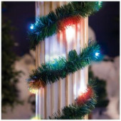 18 ft. Lighted Pine Garland with Multi-Color 35-Light Micro Mini Twinkling