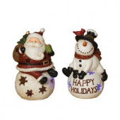 18.5 in. H Battery Operated Resin Holiday Friend Figurines (Set of 2)