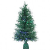 3 ft. Pre-Lit Fiber Optic Artificial Christmas Tree with 50 UL Clear Lights