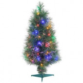 3 ft. Pre-Lit Multicolored Fiber Optic Artificial Christmas Tree with 98 tips