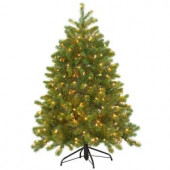 4.5 ft. Feel-Real Downswept Douglas Fir Artificial Christmas Tree with 300 Clear Lights
