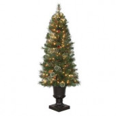 4.5 ft. Pre-Lit LED Alexander Fir Artificial Christmas Potted Tree x 263 Tips, 150 UL Indoor/Outdoor Warm White Lights