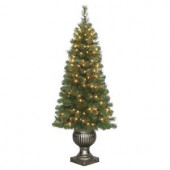 4.5 ft. Pre-Lit LED Wesley Pine Artificial Christmas Potted Tree x 263 Tips with 150 Warm White Lights