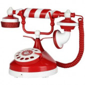 6.50 in. Santa's Christmas Candy Stripe Telephone