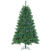 7 ft. Pre-Lit LED Montana Pine Artificial Christmas Tree with Multicolored Lights