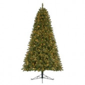 7 ft. Pre-Lit Shaw Valley PE/PVC Artificial Christmas Half Tree x 1304 Tips with 450 UL Indoor Clear Lights