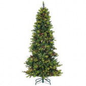 7.5 ft. Pre-Lit Mixed Needle Michigan Spruce Artificial Christmas Tree with Clear Lights