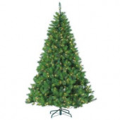 7.5 ft. Pre-Lit Mixed Needle Wisconsin Spruce Artificial Christmas Tree with Clear Lights