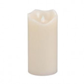 8 in. H Bisque, Vanilla Scent Wax Motion Flame Candle with Timer