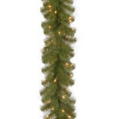 9 ft. North Valley Spruce Garland with Clear Lights