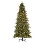 9 ft. Pre-Lit Pomona PE/PVC Artificial Christmas Quick Set Tree x 5657 Tips with 950 UL Indoor Clear Lights
