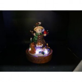 10 in. Polyresin 'Hope' Snowman Decor with 5 LED Lights