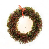 17 in. Rattan Christmas Wreath with 20 LED Lights