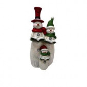 22 in. Snowman Family Statuary Decor with 4 Color Changing LED's