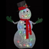 50 in. Crystal Swirl Snowman Lighted Yard Sculpture