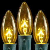 C9 Yellow Replacement Christmas Light Bulbs - Transparent (Box of 250)