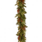Classical Collection 9 ft. Mixed Evergreen Tip Garland with Clear Lights