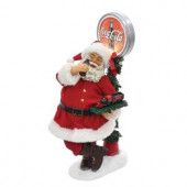 14 in. Santa with LED Light-Up Coke Sign