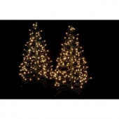 3 ft. Pre-Lit Incandescent Fold Flat Outdoor-Indoor Artificial Christmas Trees with 160 Clear Lights (2-Pack)