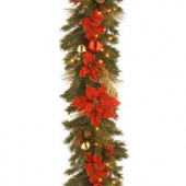 Decorative Collection 9 ft. Home Spun Garland with Clear Lights
