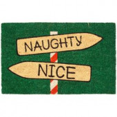 Naughty or Nice 17 in. x 28 in. Non-Slip Coir Door Mat