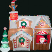 107.48 in. L x 43.31 in. W x 106.3 in. H Inflatable Animated Gingerbread House