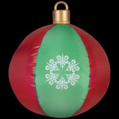 27.17 in. D x 27.17 in. W x 30.71 in. H Inflatable Fuzzy Hanging Ball Ornament (Red & Green)
