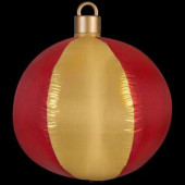 27.17 in. D x 27.17 in. W x 30.71 in. H Inflatable Mixed Media-Hanging Red and Gold Ball Ornament