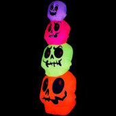 32.68 in. W x 32.68 in. D x 96.06 in. H Inflatable Neon Skulls Stack