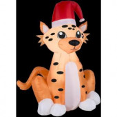 3.5 ft. H Inflatable Cheetah with Santa Hat