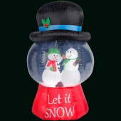 43 in. H Inflatable Snow Globe with Hat-Snowman Scene
