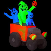 5 ft. Airblown Inflatable Halloween Neon Hot Rod Ghosts