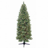 9 ft. Pre-Lit Slender Spruce Artificial Christmas Tree with Clear Lights