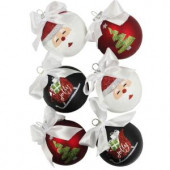 2.5 in. Santa, Sleigh, Tree, Glass Ornament Assortment (6-Count)