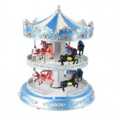 11.81 in. Animated Turning Double Decker Carousel