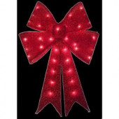 24 in. Red Lighted Bow (Set of 2)