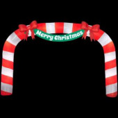 276.38 in. W x 39.37 in. D x 179.92 in. H Lighted Inflatable Archway Candy Cane
