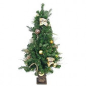 4 ft. Pre-lit LED Manhattan Artificial Christmas Porch Tree With 50 Battery-operated Warm-white Lights