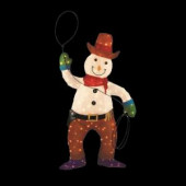 4 ft. Pre-Lit Tinsel Cowboy Snowman
