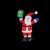 48 in. LED Lighted Tinsel Santa with Gift