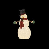 49.5 in. LED Lighted Cotton Snowman with Tophat