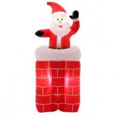 5 ft. H Inflatable Animated Santa Rises from Chimney