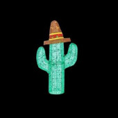 50 in. LED Lighted Green Acrylic Cactus